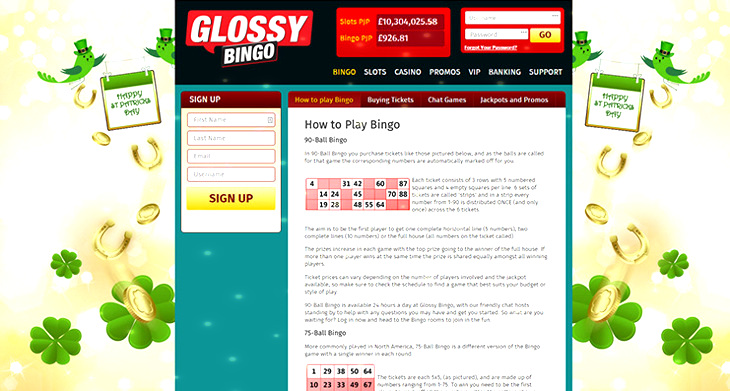 Glossy Bingo Loyalty Points